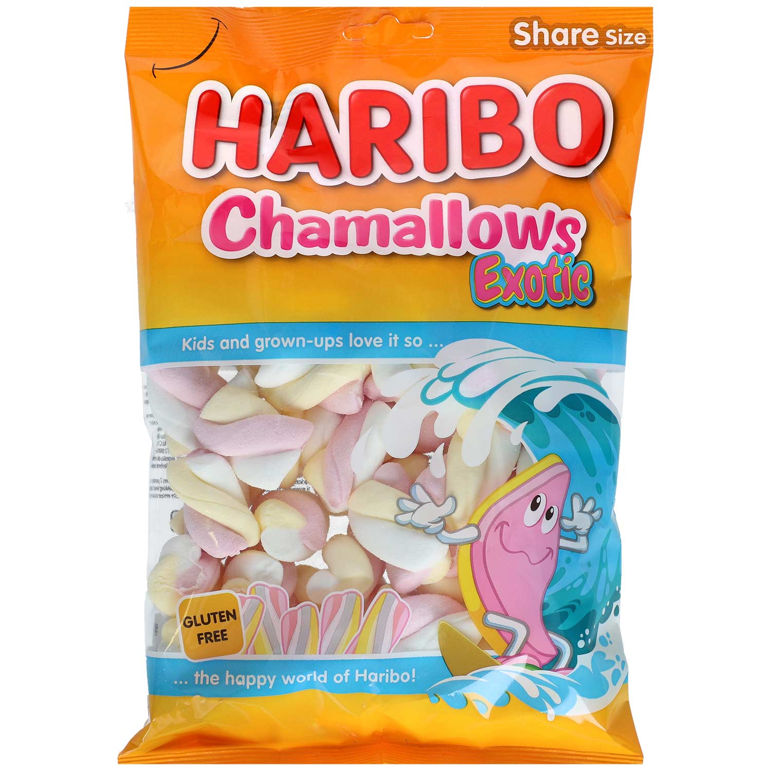 Haribo Chamallows Exotic 175g weisse Schaumzuckerstücke mit Vanille- und exotischem Geschmack