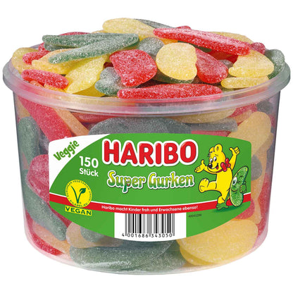 Haribo Super Gurken vegan 150er saure Fruchtgummi-Gurken – Produktansicht