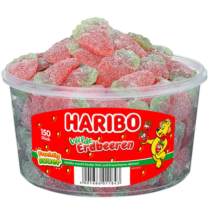 Haribo Wilde Erdbeeren sauer 150er Fruchtgummi mit Erdbeergeschmack – Produktansicht