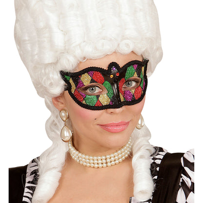 " HARLEKIN AUGENMASKE" – Detailansicht