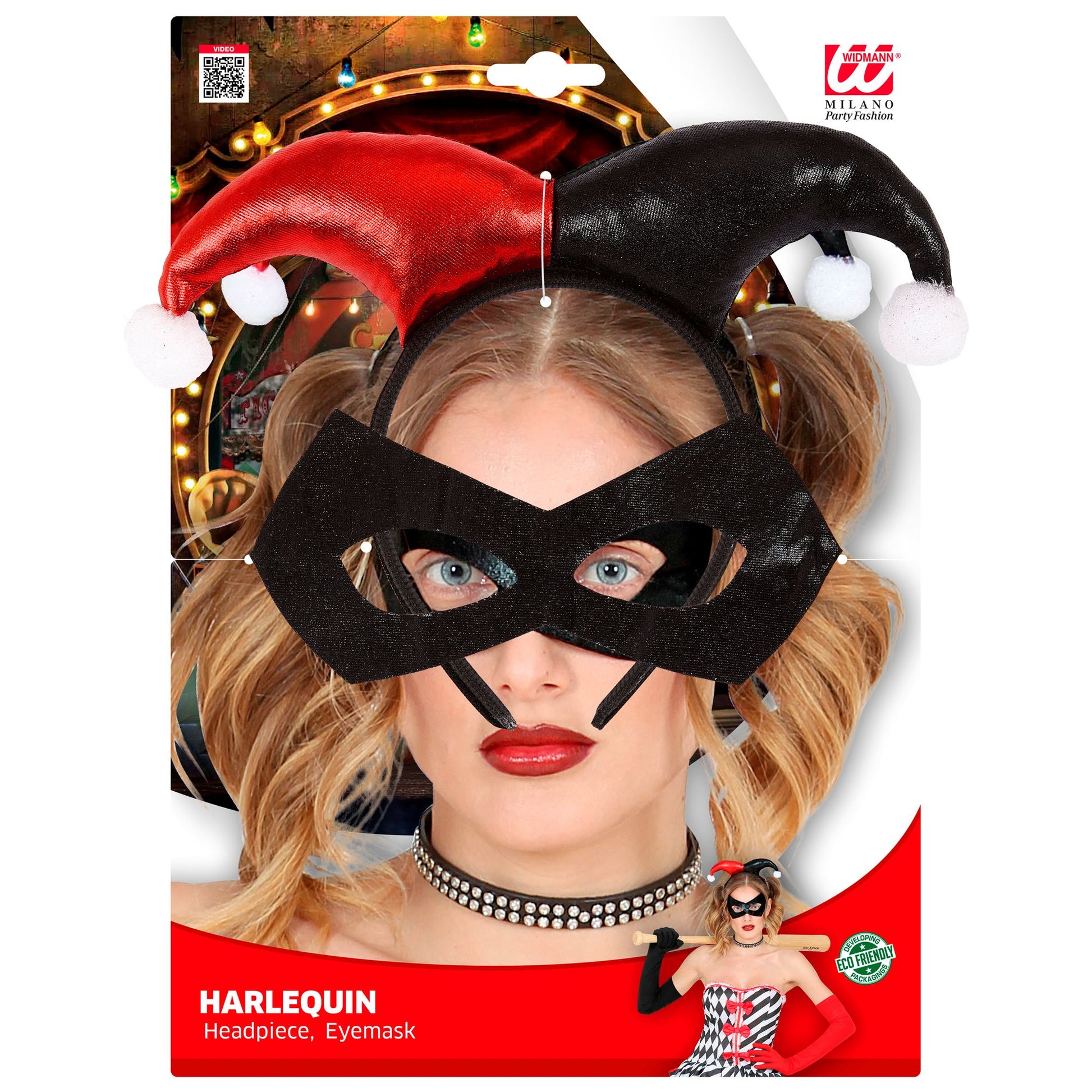 "HARLEKIN" (Haarreif, Augenmaske) – Detailansicht