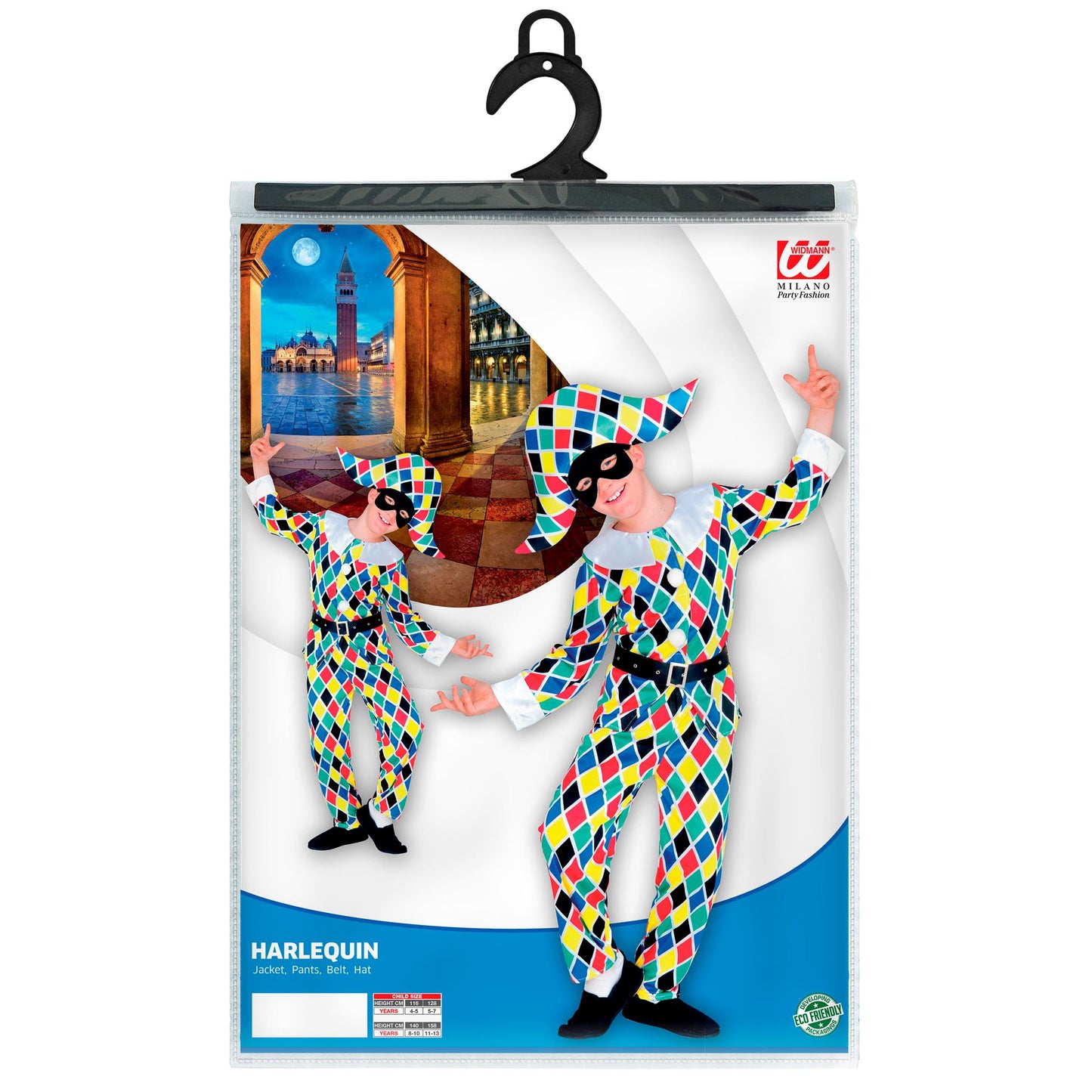 "HARLEKIN" (Jacke, Hose, Gürtel, Hut) – Detailansicht
