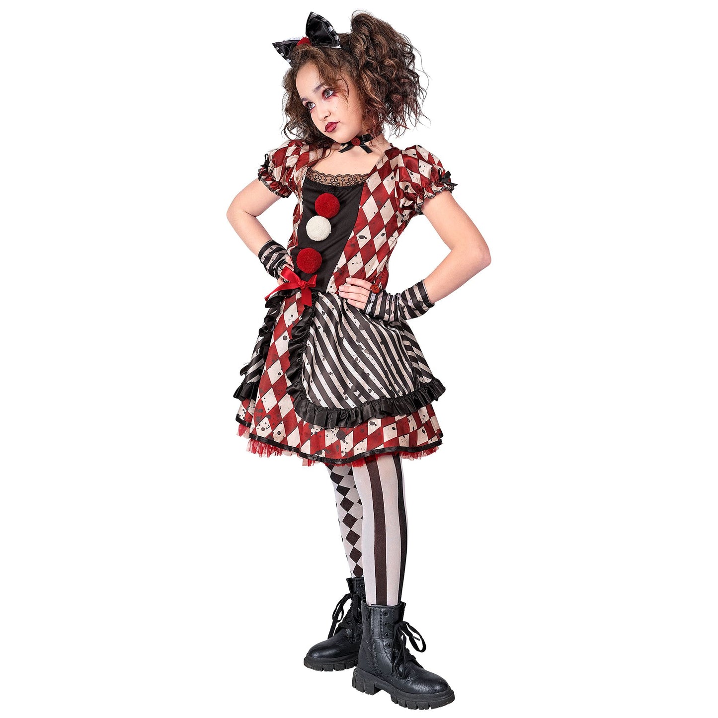 "HARLEKIN PUPPE" (Kleid, Haarreif mit Schleife, Halsband, Handschuhe) – Ansicht 3