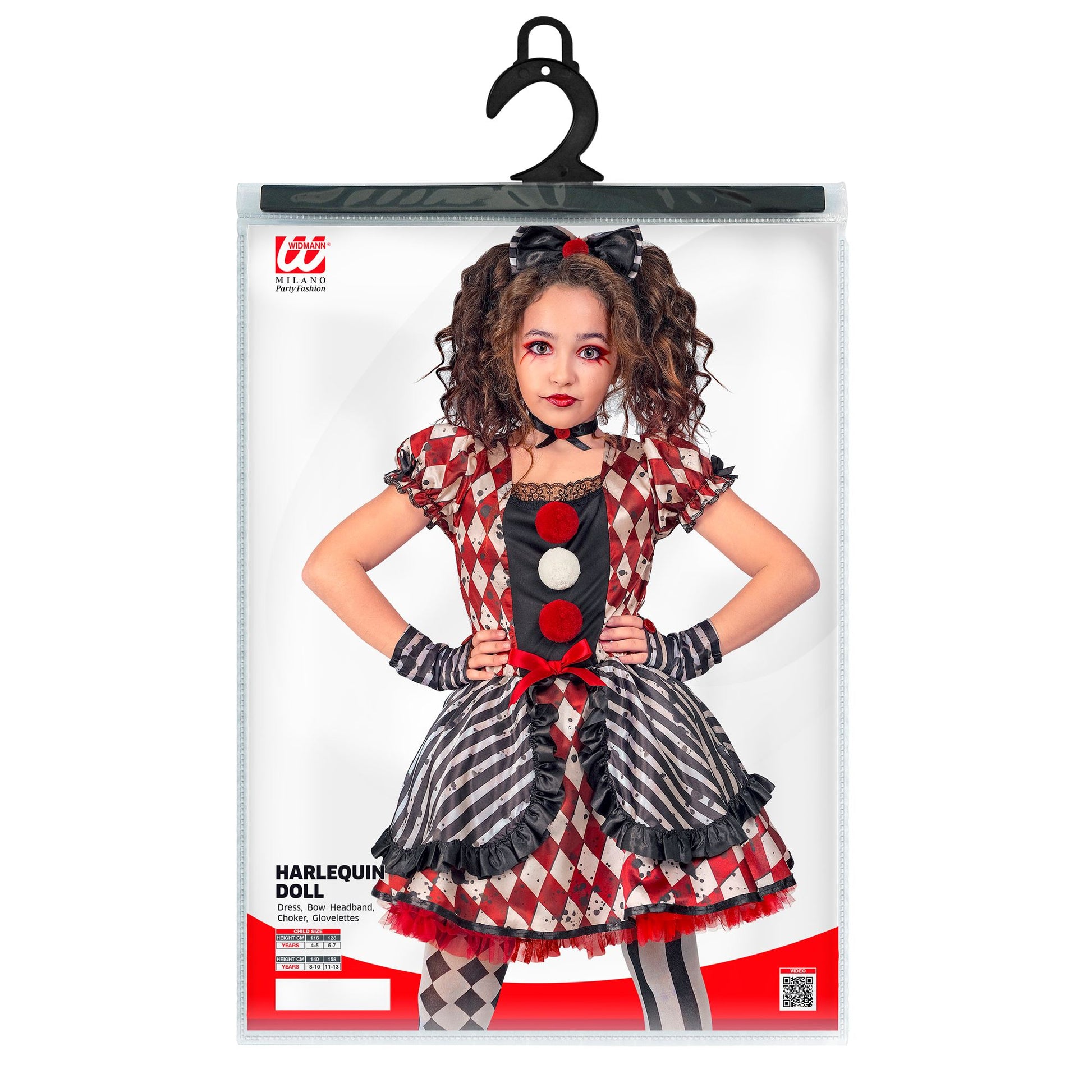 "HARLEKIN PUPPE" (Kleid, Haarreif mit Schleife, Halsband, Handschuhe) – Ansicht 5