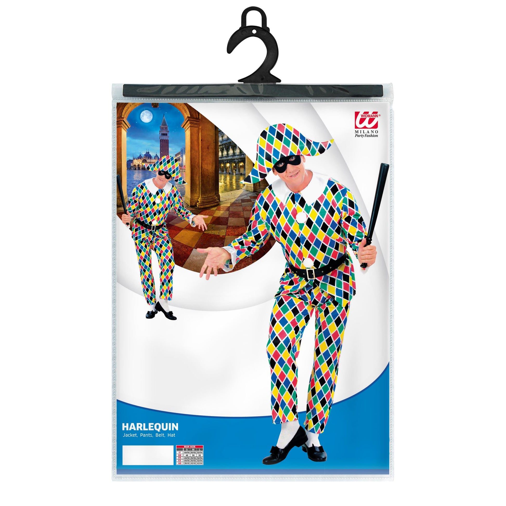 "HARLEKIN" (Weste, Hose, Gürtel, Hut) – Detailansicht