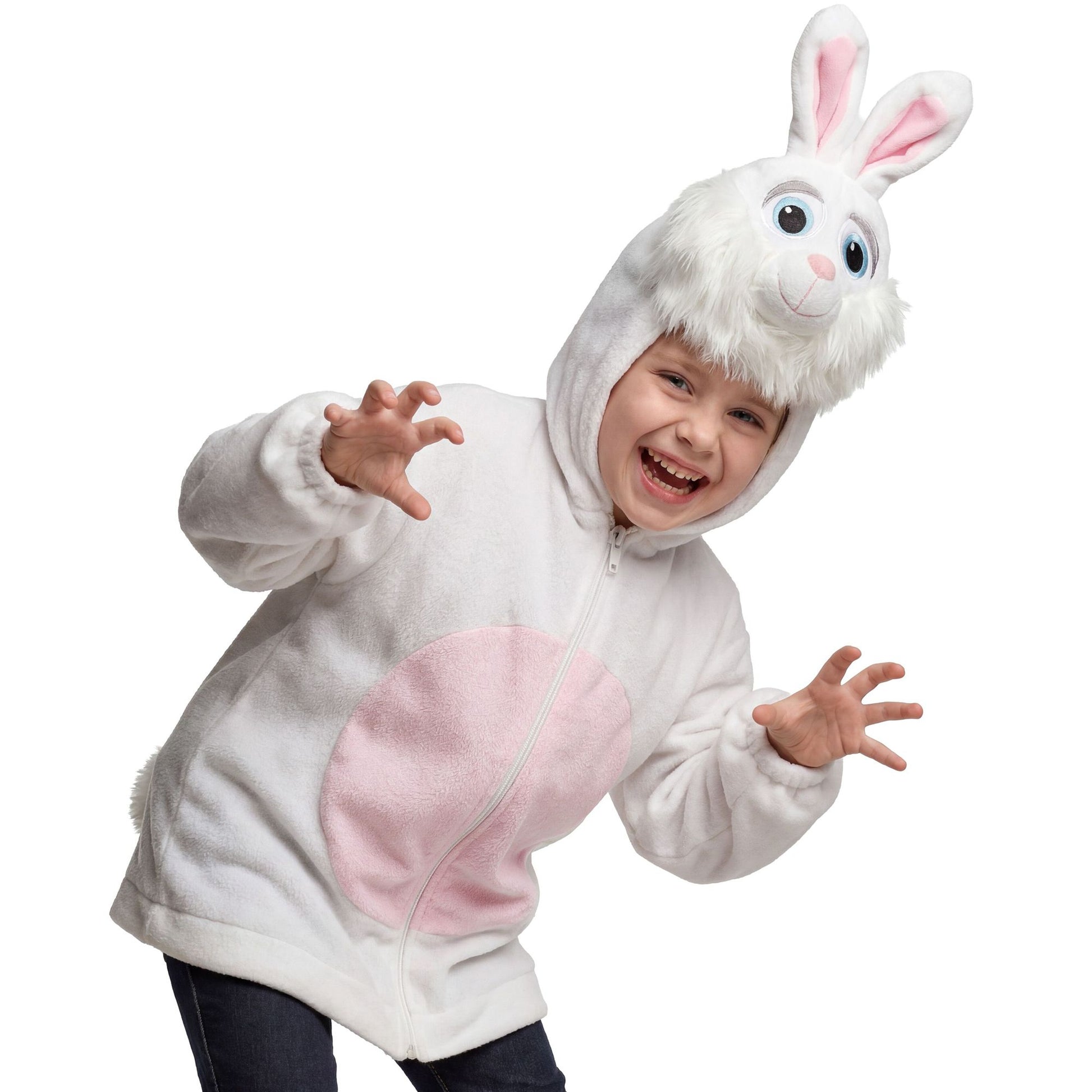 "HASE SOFT PLÜSCHKOSTÜM" (Jacke mit Kapuze) – Detailansicht