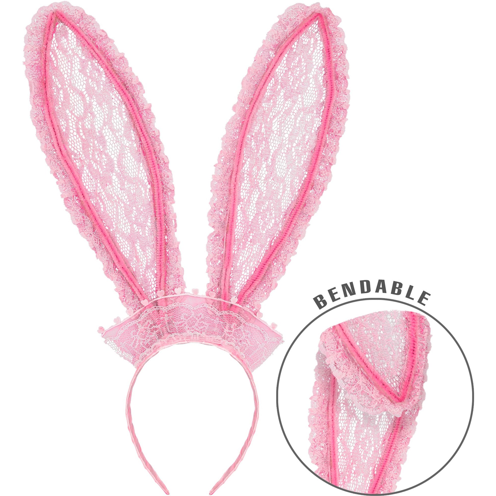 "HASENOHREN MIT ROSA SPITZE" modellierbar – Vorderansicht