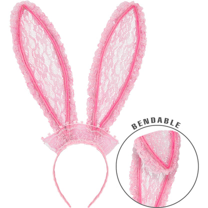 "HASENOHREN MIT ROSA SPITZE" modellierbar – Vorderansicht