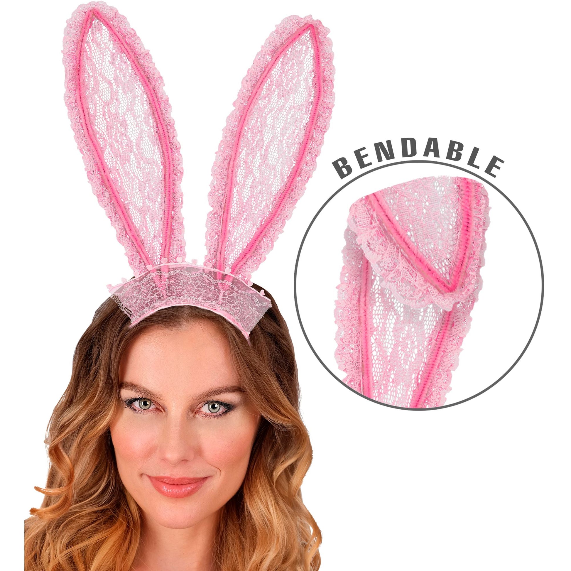 "HASENOHREN MIT ROSA SPITZE" modellierbar – Ansicht 3