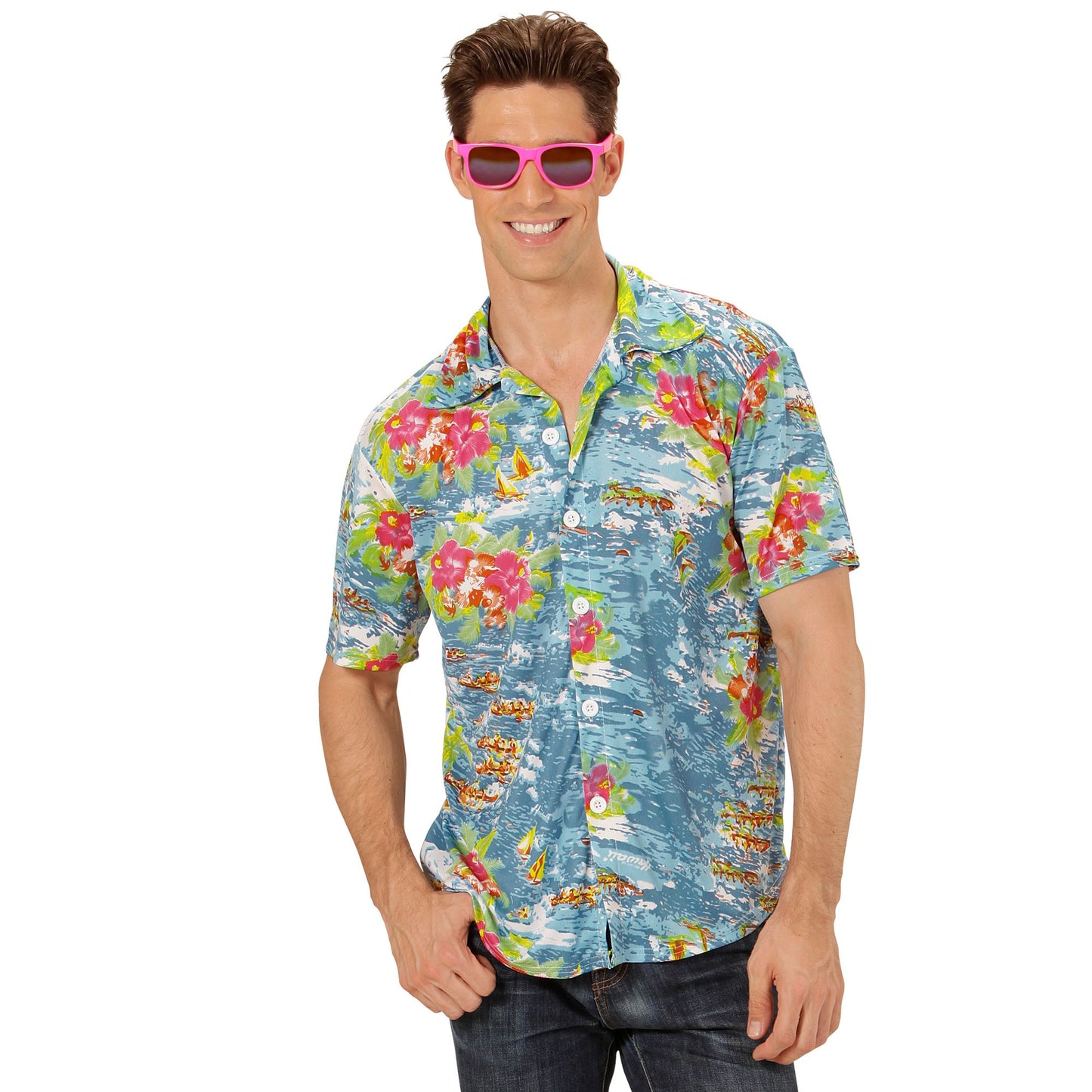 "HAWAII HEMD" hellblau – Vorderansicht