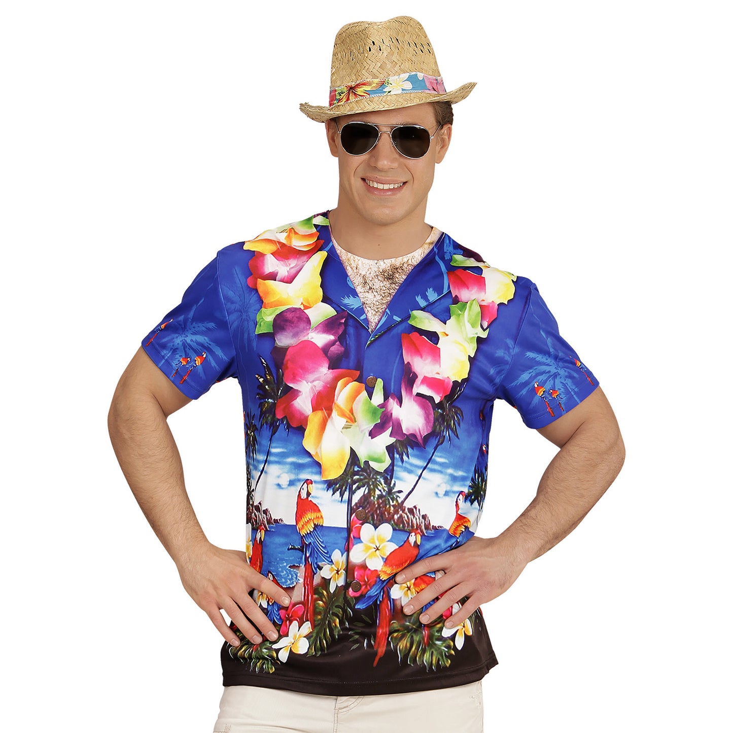 "HAWAIIANER" (in Fotosublimation bedrucktes T-Shirt) – Vorderansicht