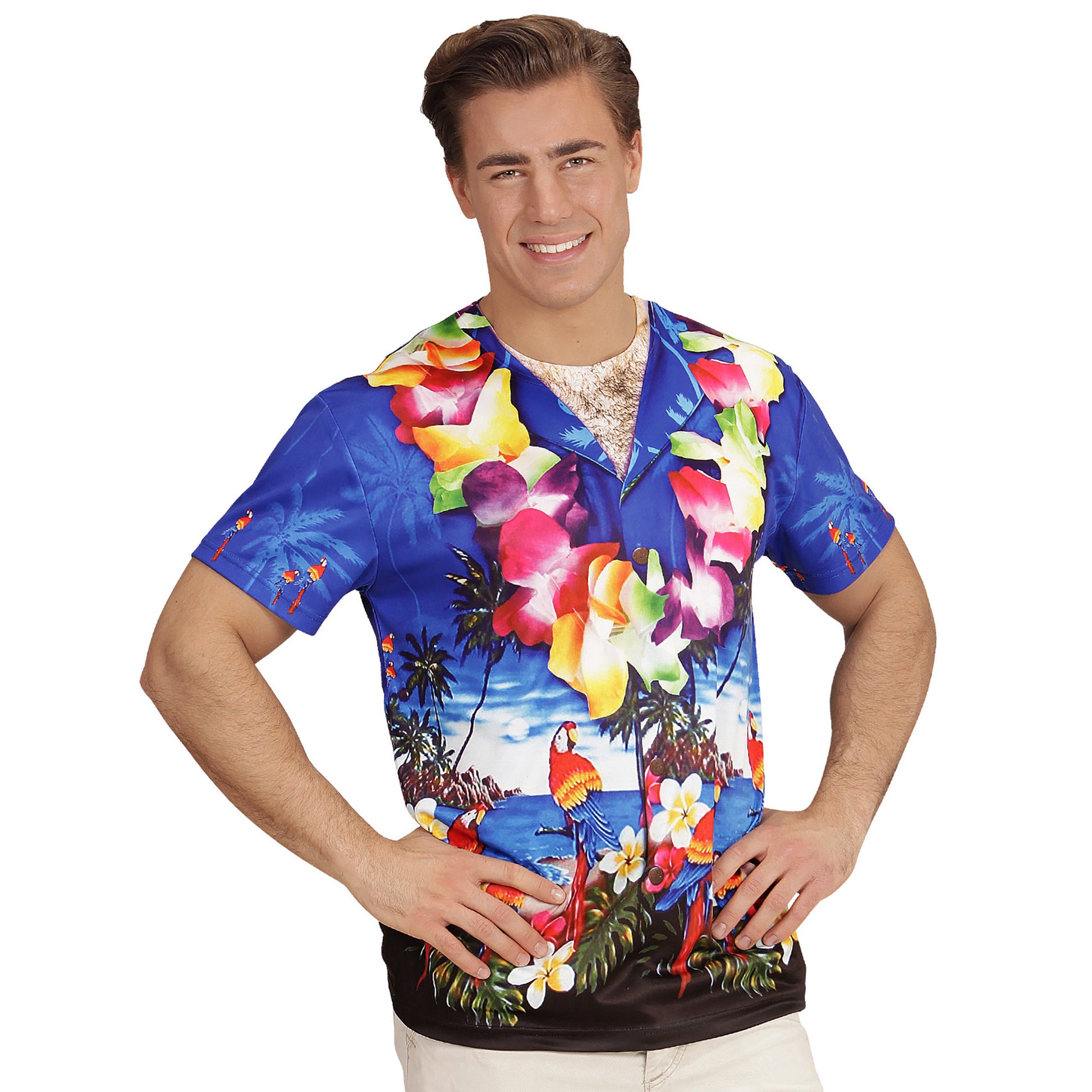 "HAWAIIANER" (in Fotosublimation bedrucktes T-Shirt) – Detailansicht