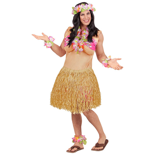 Widmann Hawaiian Fatsuit Kostüm mit tropischem Design und Einheitsgrösse – Produktansicht