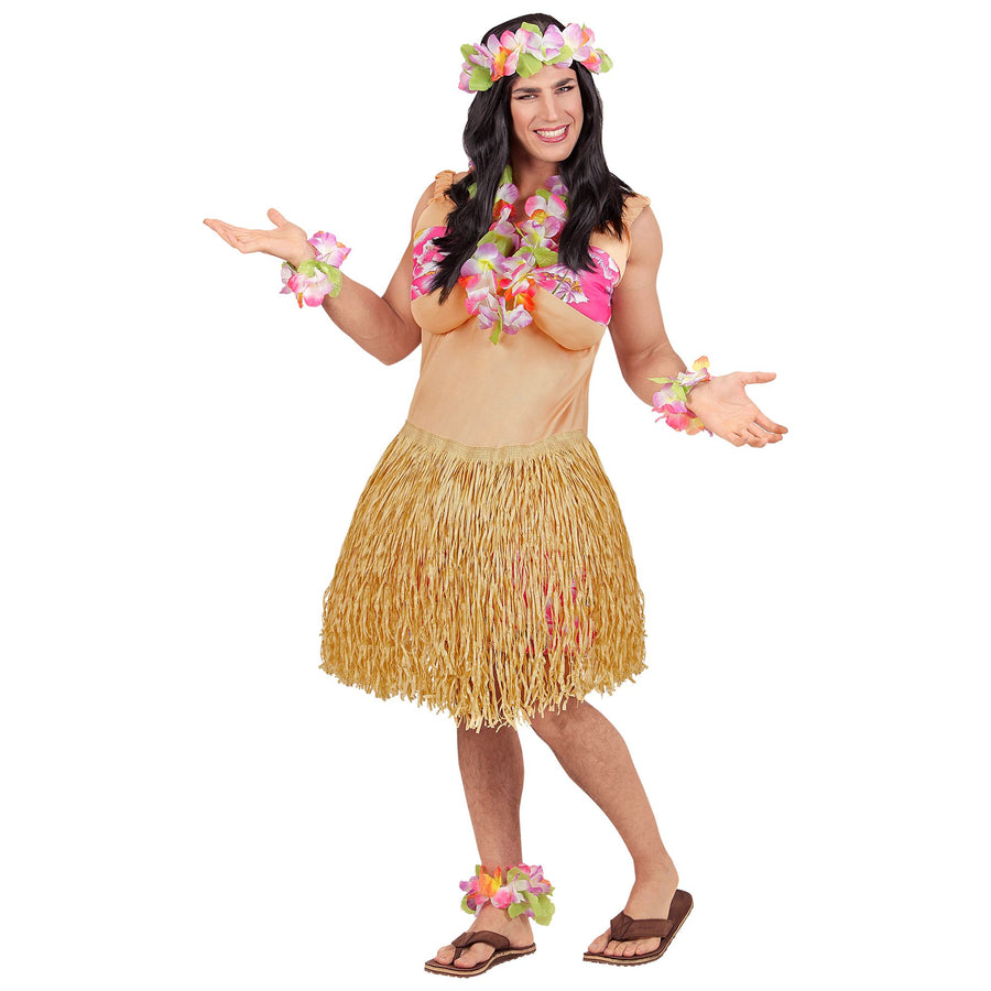 Widmann Hawaiian Fatsuit Kostüm mit tropischem Design und Einheitsgrösse – Produktansicht