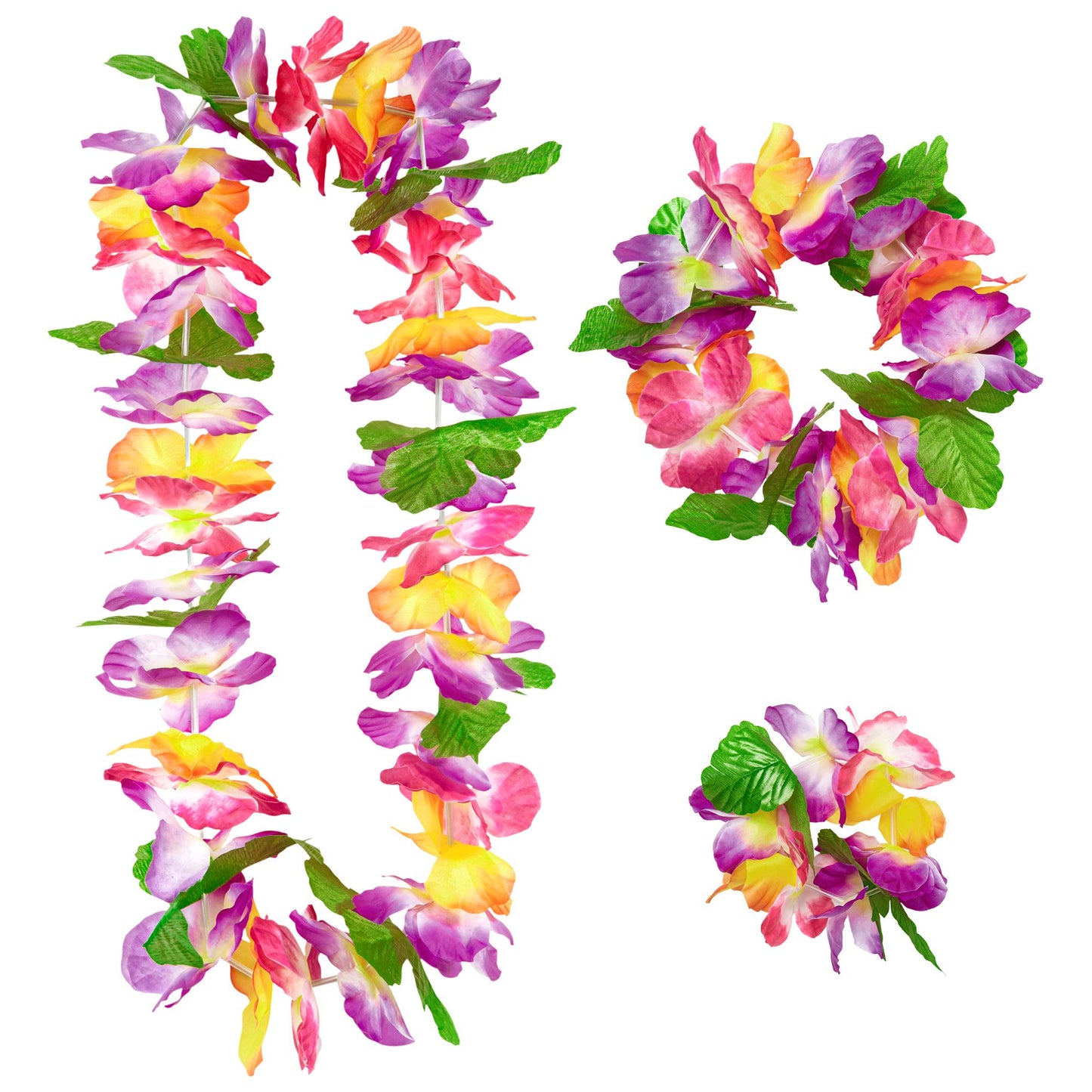 "HAWAIIANISCHER MAUI" Set (Halskette, Krone, Armband) – Vorderansicht