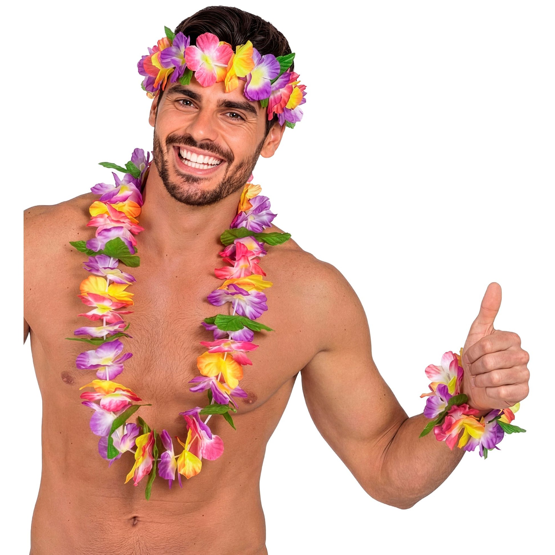 "HAWAIIANISCHER MAUI" Set (Halskette, Krone, Armband) – Ansicht 4