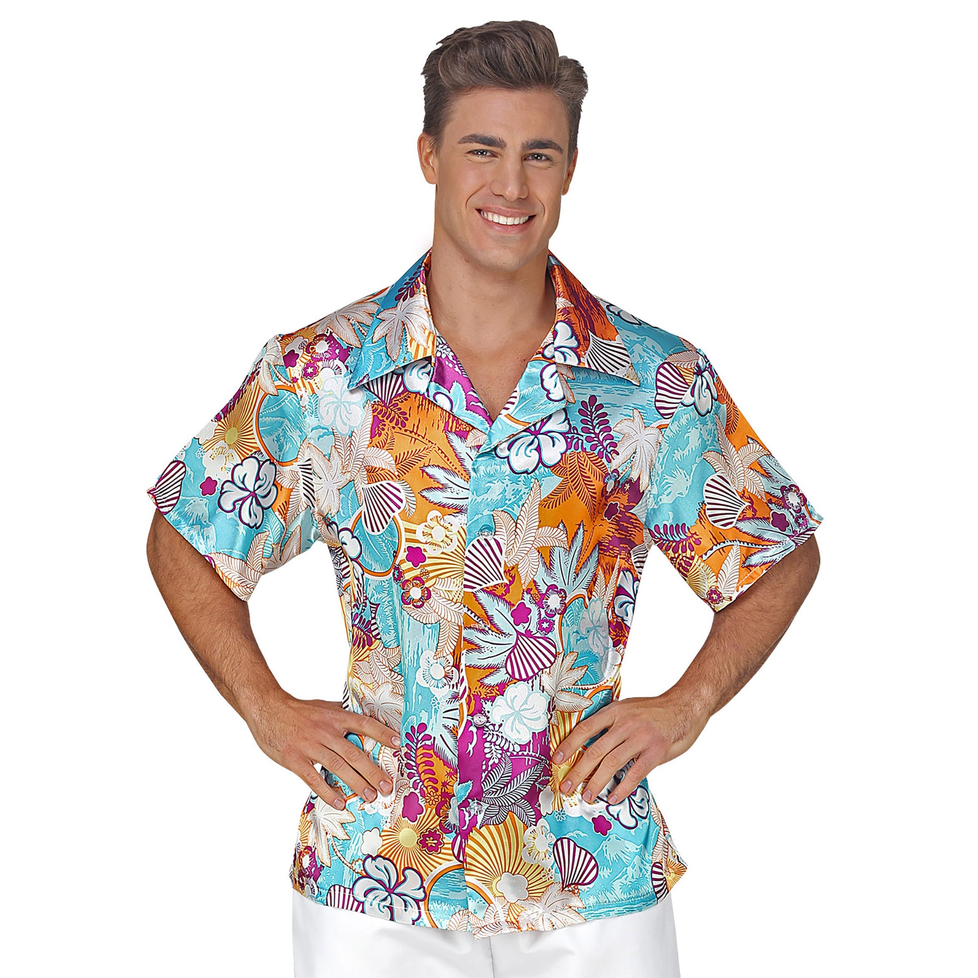 "HAWAIIHEMD" aus Satin – Vorderansicht