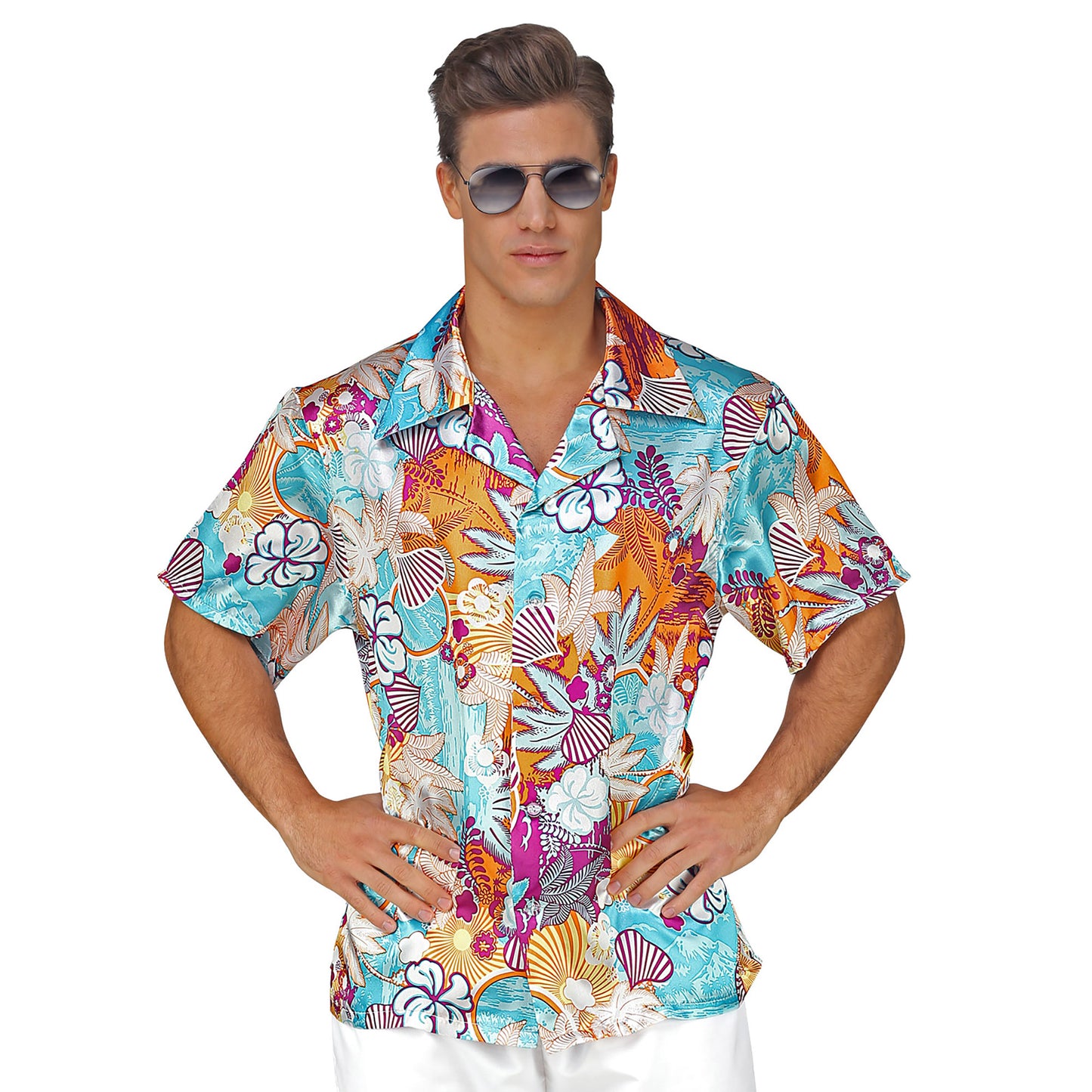 "HAWAIIHEMD" aus Satin – Detailansicht