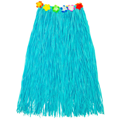 "HELLBLAUER HAWAII BASTROCK MIT BLUMENGÜRTEL" 80 cm - größenverstellbar – Ansicht 5