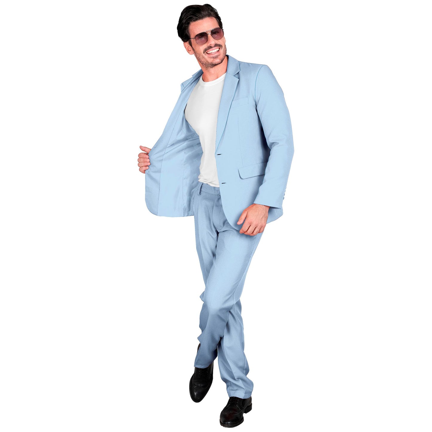 "HELLBLAUER PARTY FASHION ANZUG" (Jackett, Hose) – Detailansicht