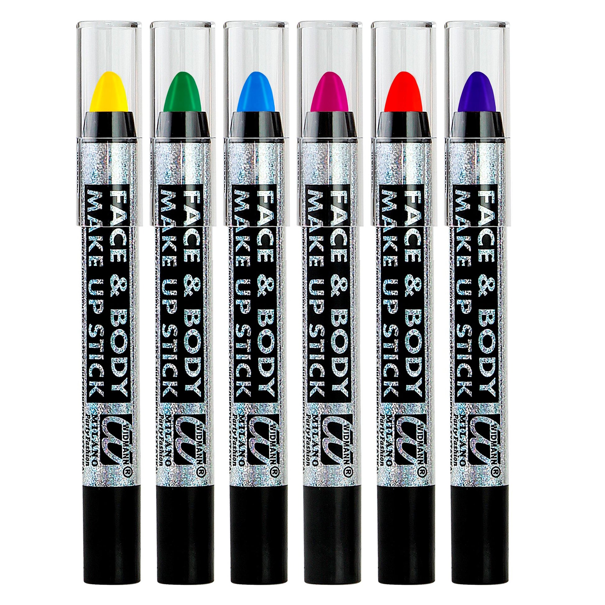 "HERAUSDREHBARE SCHMINKSTIFTE" - 3,5 ml - sort. In 6 Farben: orange, gelb, grün, blau, violett, rosa – Detailansicht