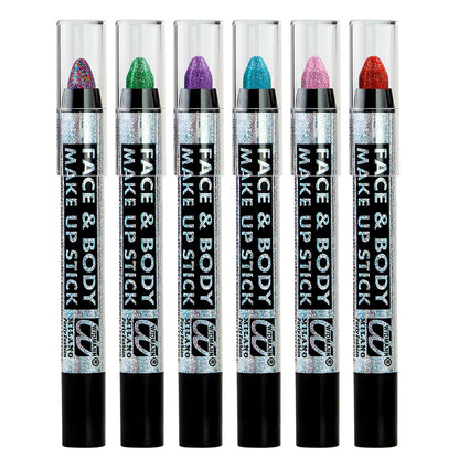 "HERAUSDREHBARER SCHMINKSTIFT - FARBLICH SORTIERT" - 3,5 ml - (rot, blau, grün, violett, rosa, mehrfarbig) – Detailansicht