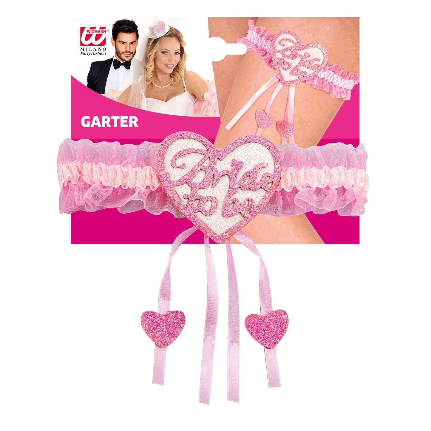 "HERZSTRUMPFBAND BRIDE TO BE" – Detailansicht