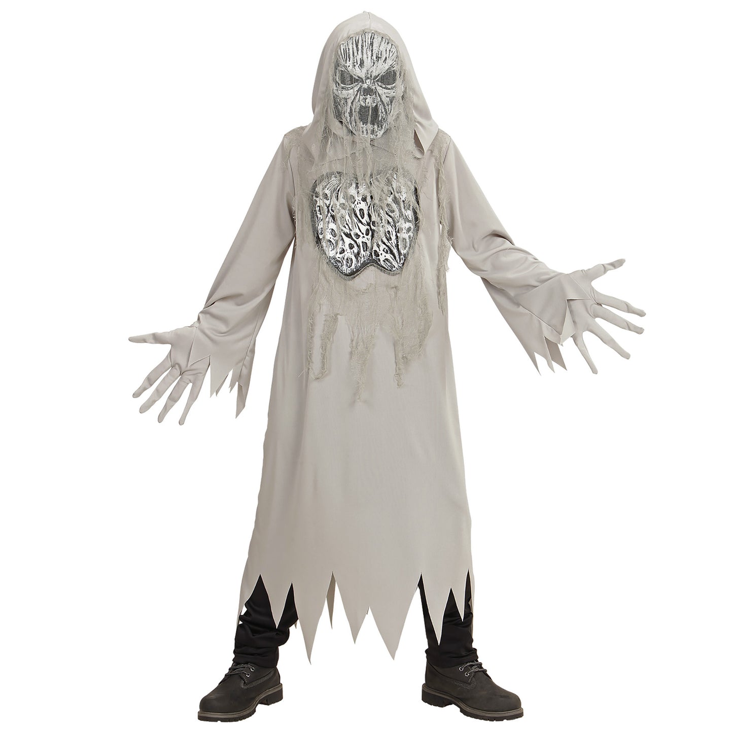 "HEULENDER GEIST" (Robe mit Kapuze, Handschuhe, Maske) – Detailansicht