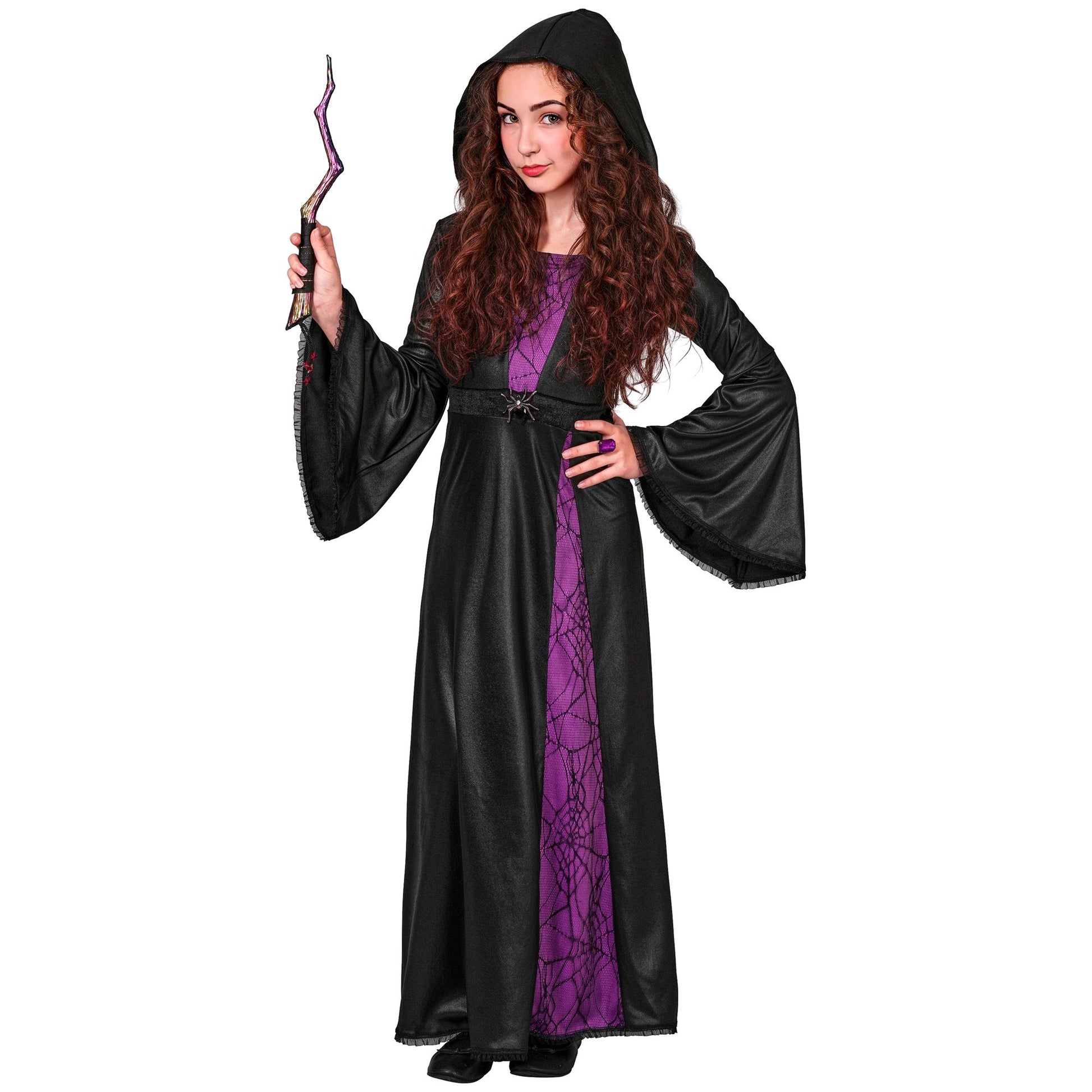 "HEXE" (Kleid mit Kapuze und Spinnenbrosche) – Ansicht 3