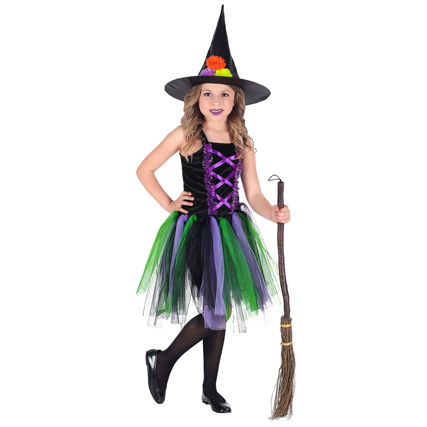 "HEXE" (Kleid mit Tutu, Hut) – Vorderansicht