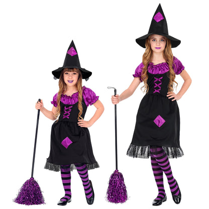 "HEXE" (Kleid mit Unterrock & Reifrock, Hut) – Vorderansicht