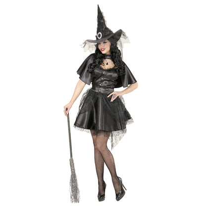 "HEXE" (Kleid, Umhang, Hut) – Vorderansicht