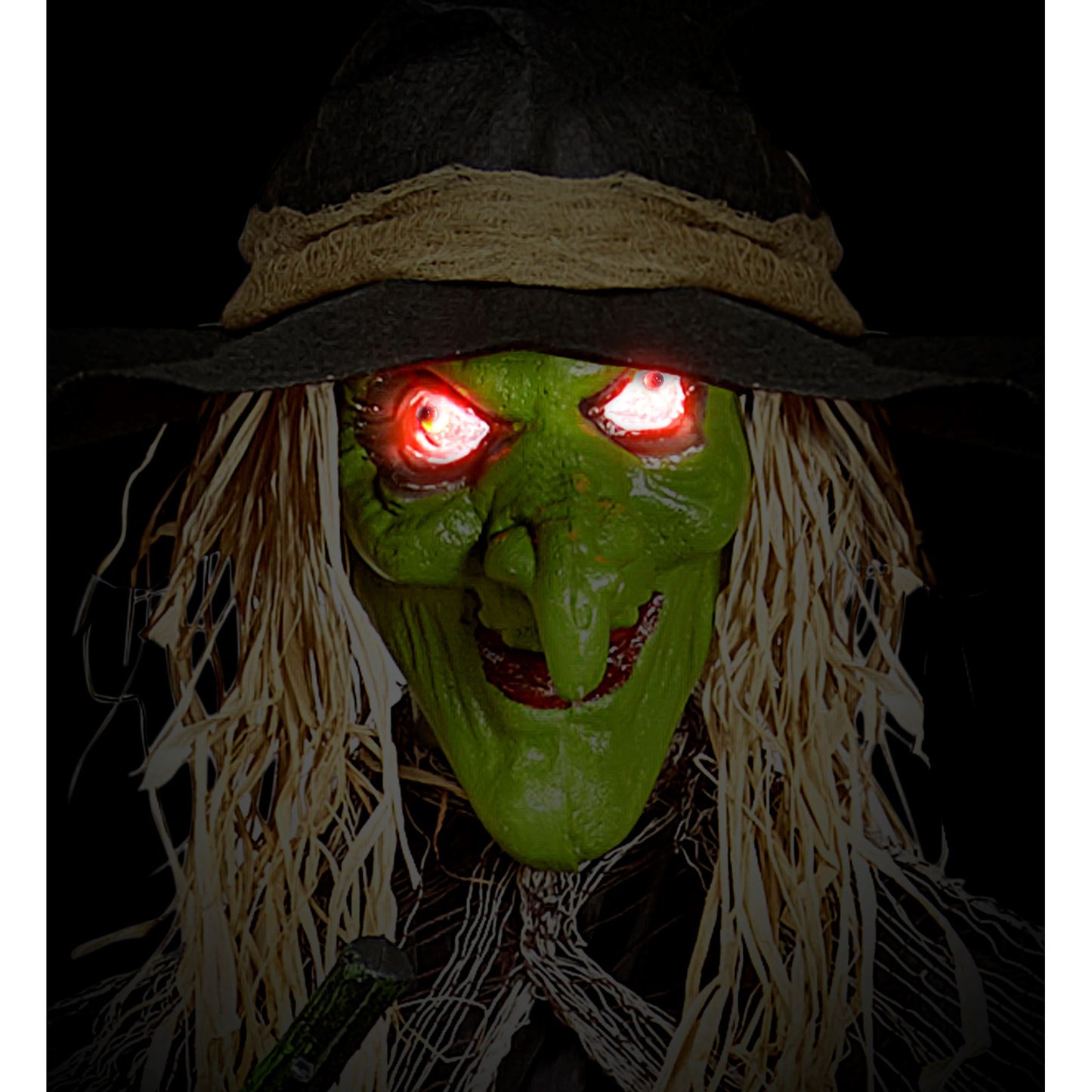 "HEXE MIT BESEN, ROTE WECHSELND BLINKENDE LED AUGEN " 240 cm – Ansicht 3