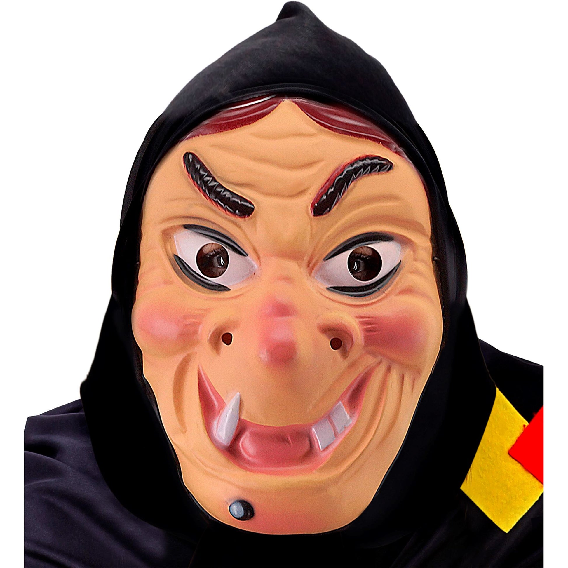 "HEXEN MASKE MIT KOPFTUCH" aus Plastik – Vorderansicht