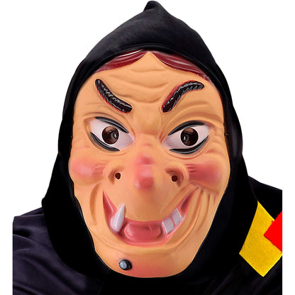 "HEXEN MASKE MIT KOPFTUCH" aus Plastik – Vorderansicht