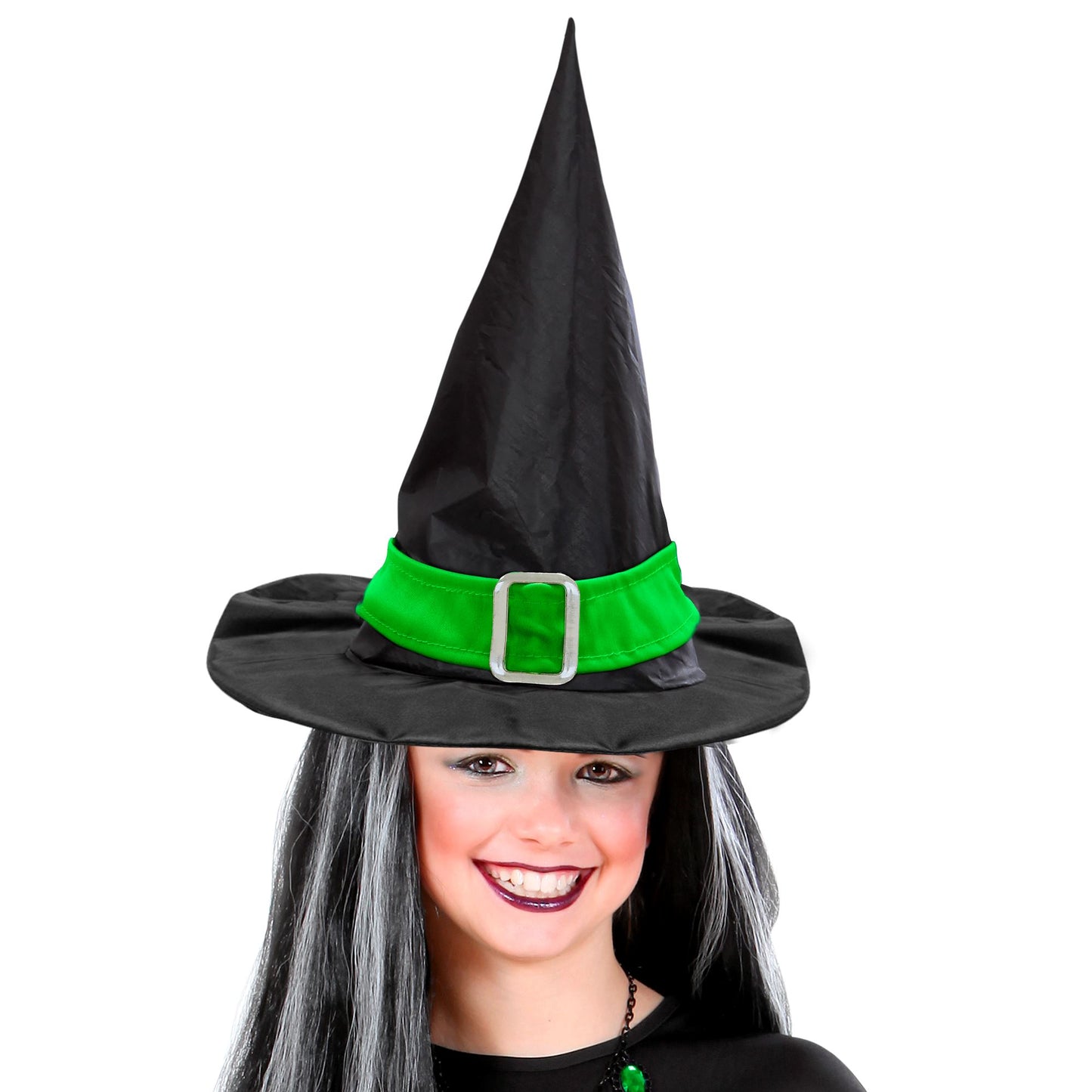 "HEXENHUT MIT GRÜNEM BAND UND SCHNALLE" – Detailansicht