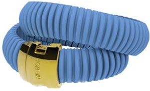HIP HOP BIJOUX Mod. ICON LIGHT BLUE Bracciale doppio/ Double bracelet HJ0089 Schmuck Blau Silicone