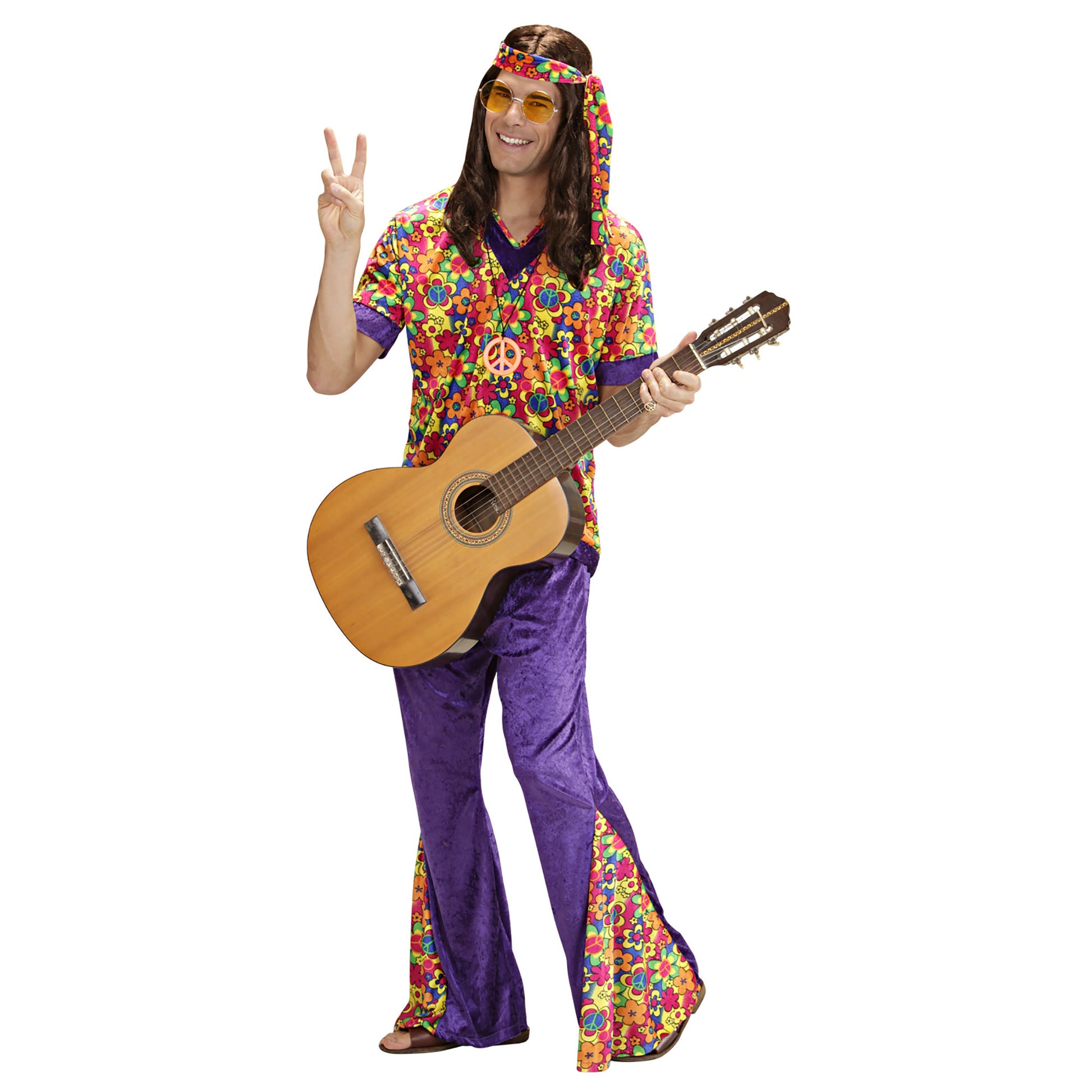 "HIPPIE DUDE" aus Samt (Hemd, Hose, Stirnband) – Ansicht 3
