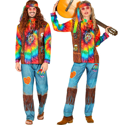 "HIPPIE FAST COSTUME" (Oberteil, Hose, Stirnband) – Detailansicht