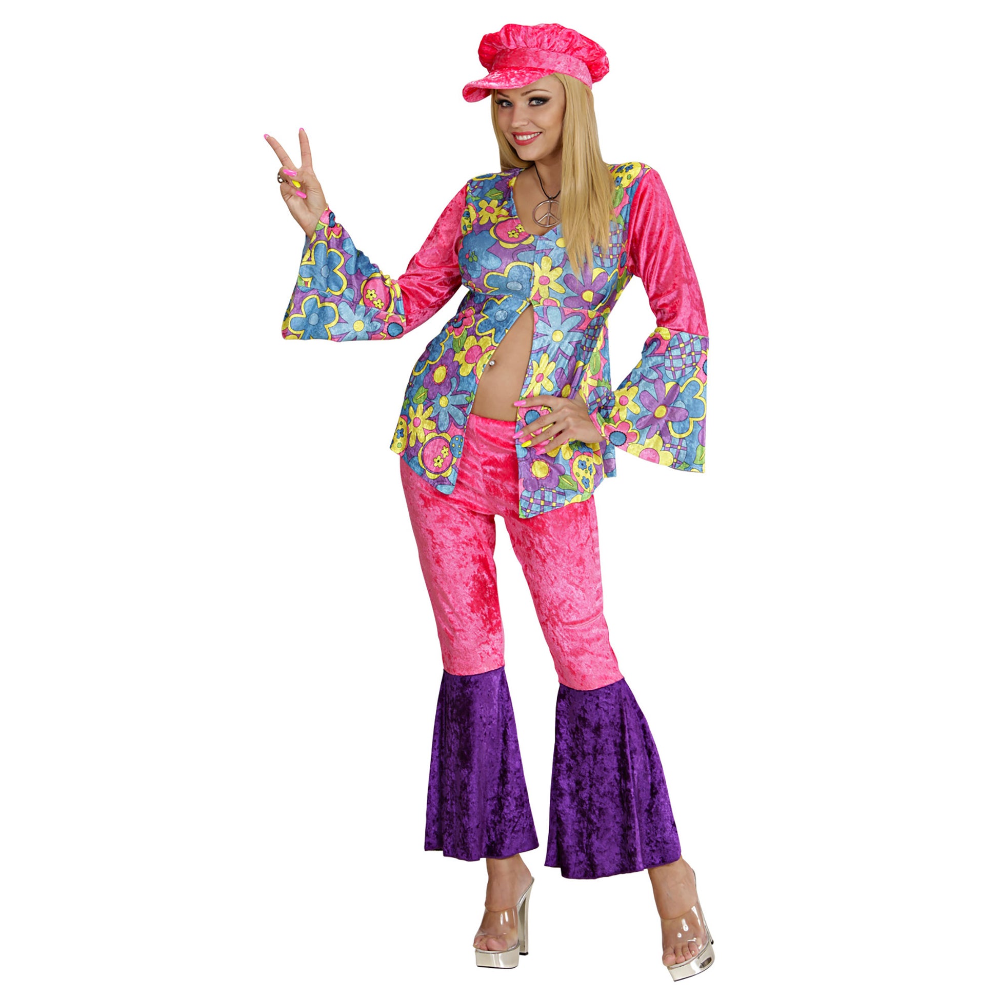 "HIPPIE GIRL" aus Samt (Bluse, Hose, Hut) – Detailansicht