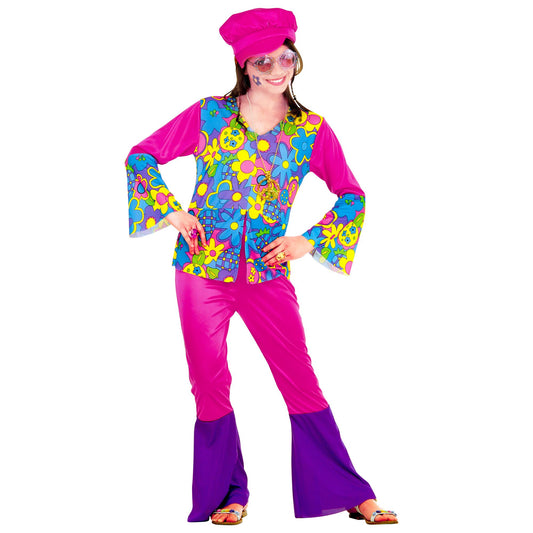 "HIPPIE GIRL" (Bluse, Hose, Hut, Kette) – Vorderansicht
