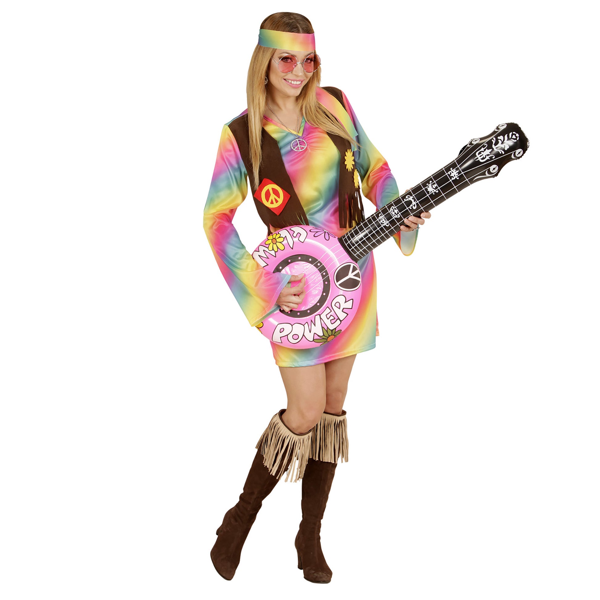 "HIPPIE GIRL" (Kleid mit Weste, Stirnband) – Detailansicht
