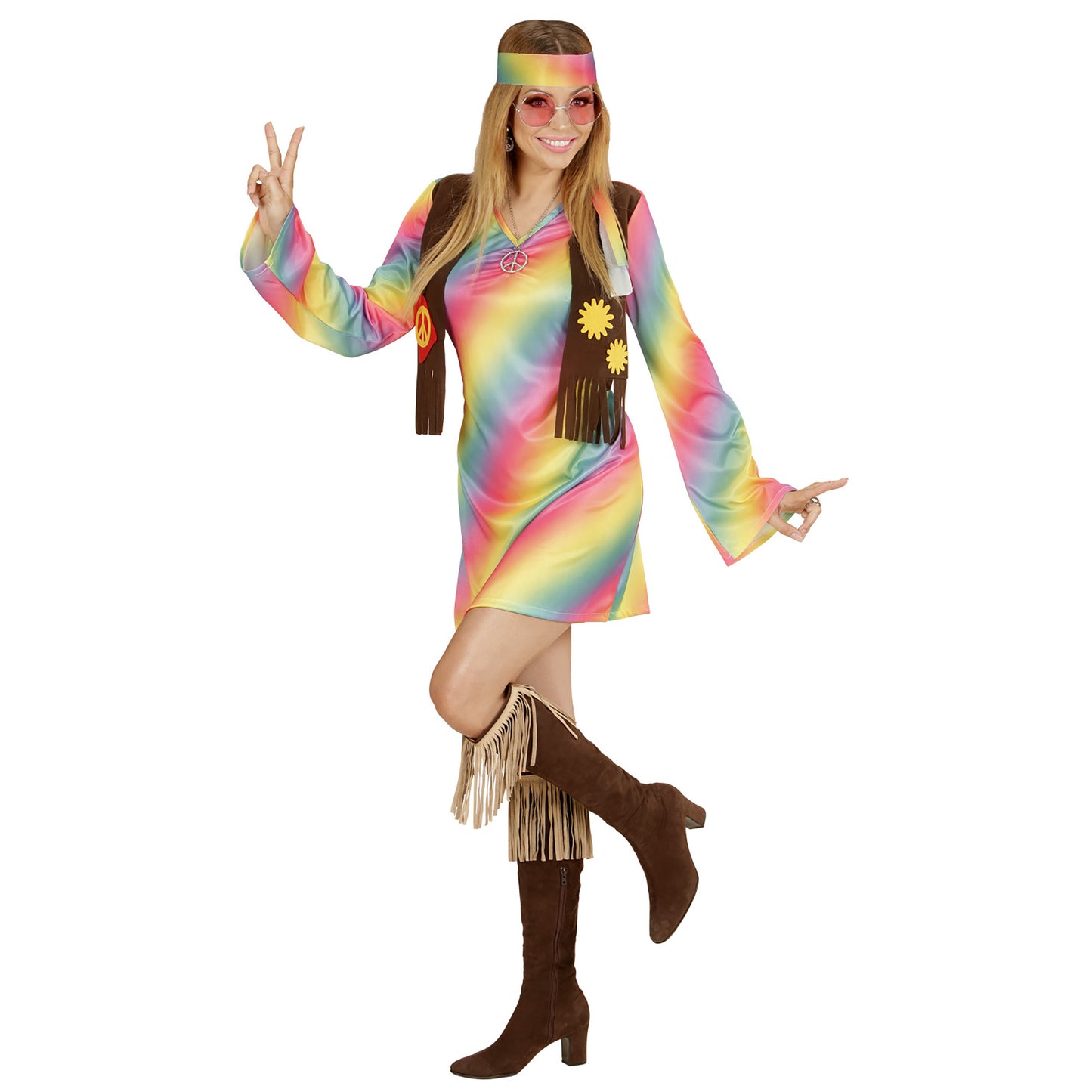 "HIPPIE GIRL" (Kleid mit Weste, Stirnband) – Ansicht 3