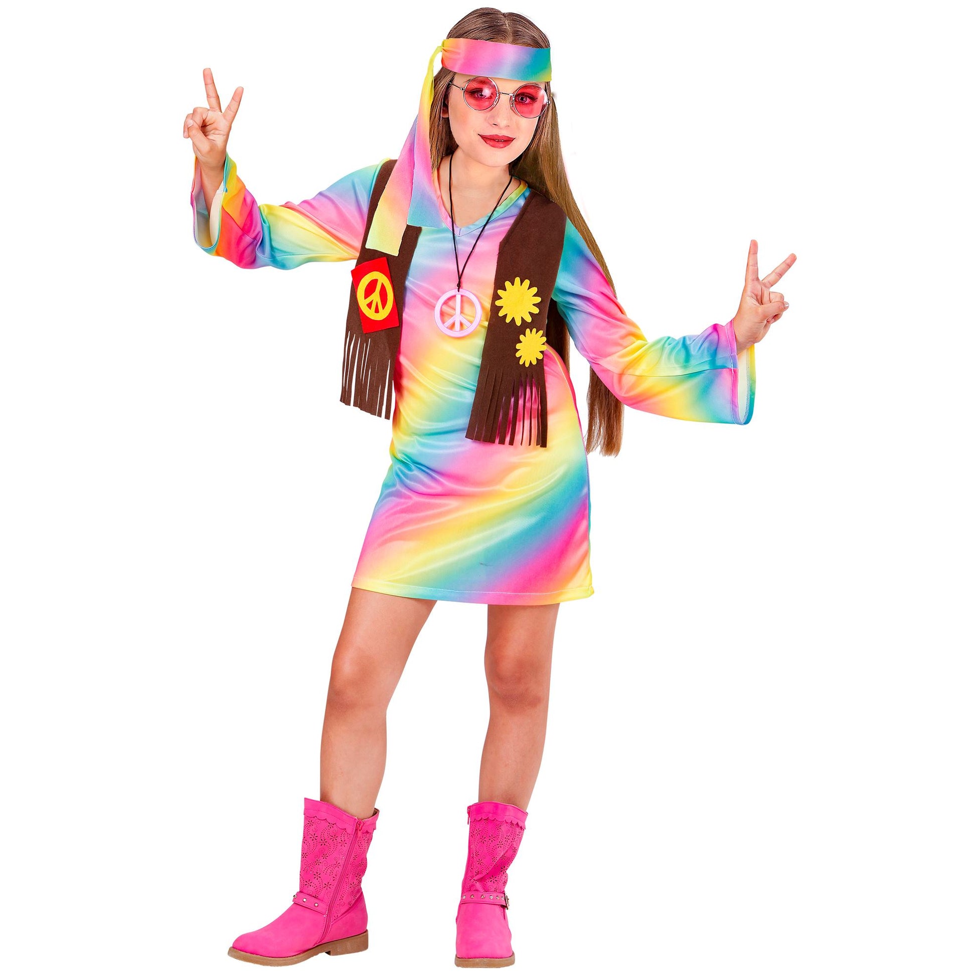 "HIPPIE GIRL" (Kleid mit Weste, Stirnband) – Ansicht 3