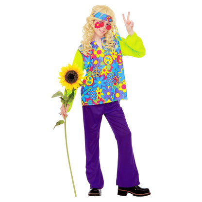"HIPPIE" (Hemd, Hose, Kopftuch, Kette) – Vorderansicht