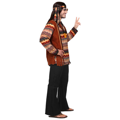 "HIPPIE" (Hemd mit Weste, Hose, Stirnband, Kette) – Ansicht 3