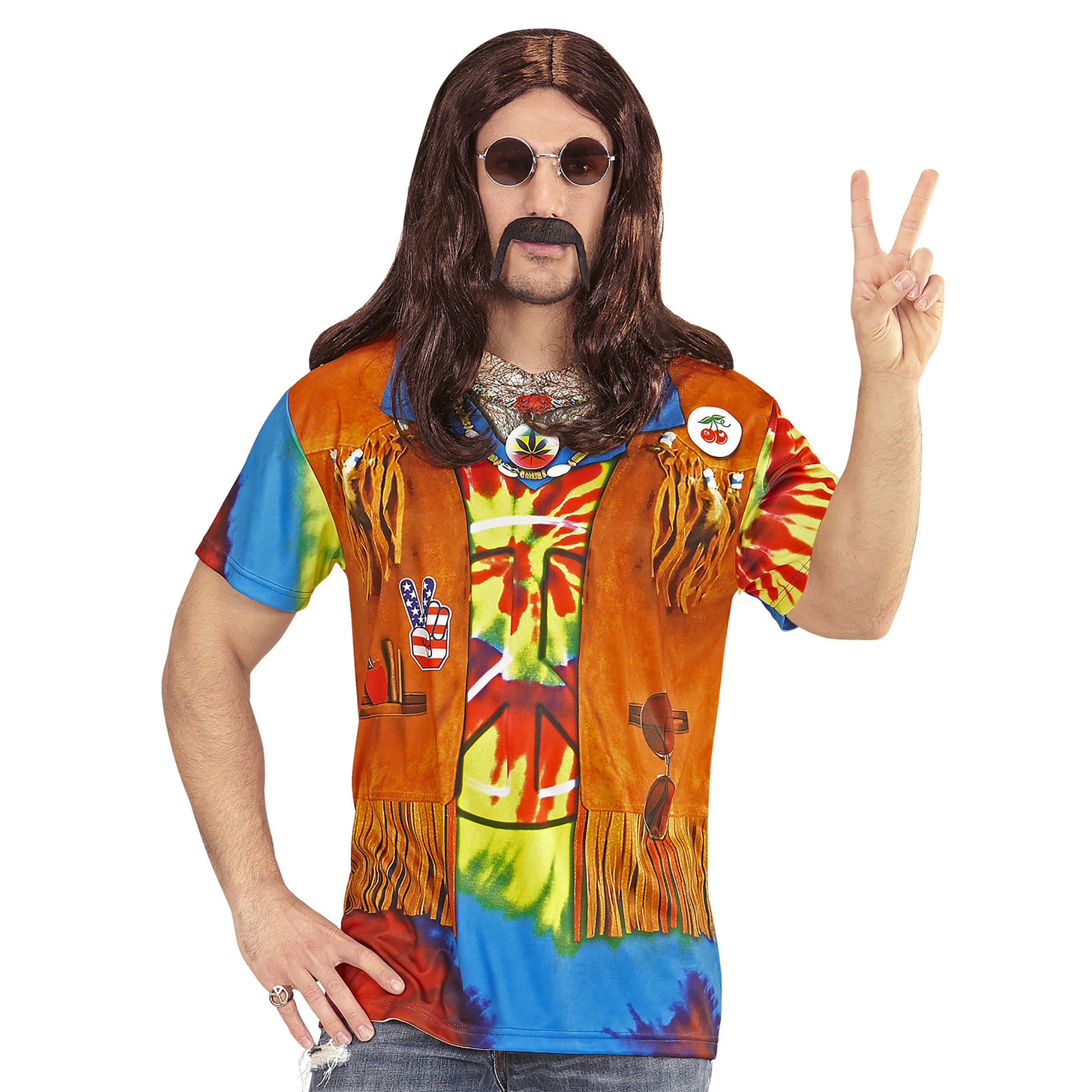"HIPPIE" (in Fotosublimation bedrucktes T-Shirt) – Vorderansicht