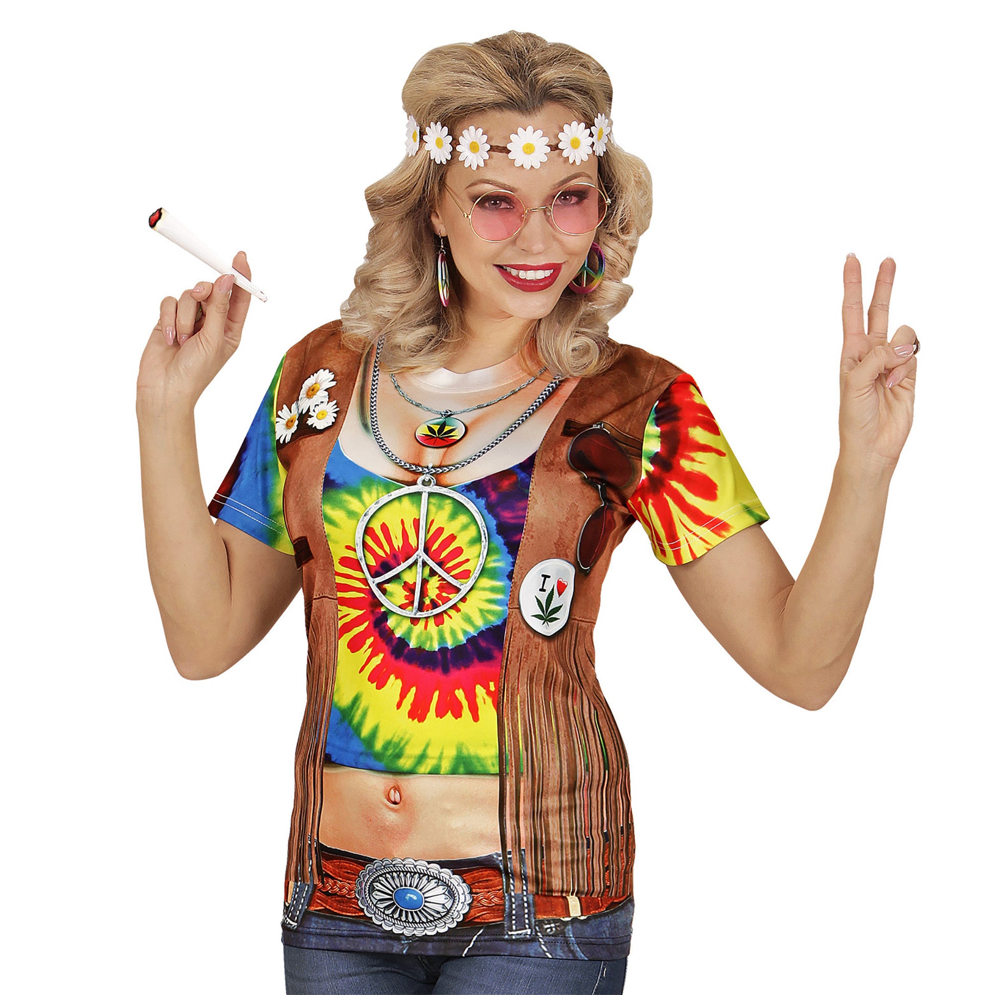"HIPPIE" (in Fotosublimation bedrucktes T-Shirt) – Vorderansicht