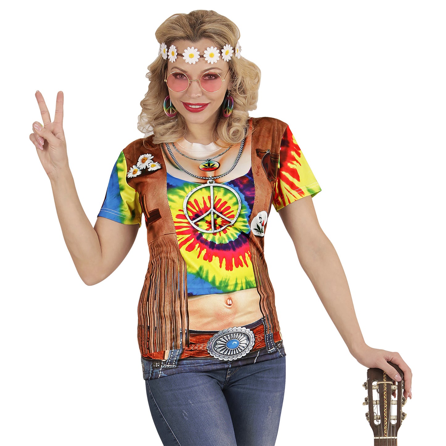 "HIPPIE" (in Fotosublimation bedrucktes T-Shirt) – Detailansicht