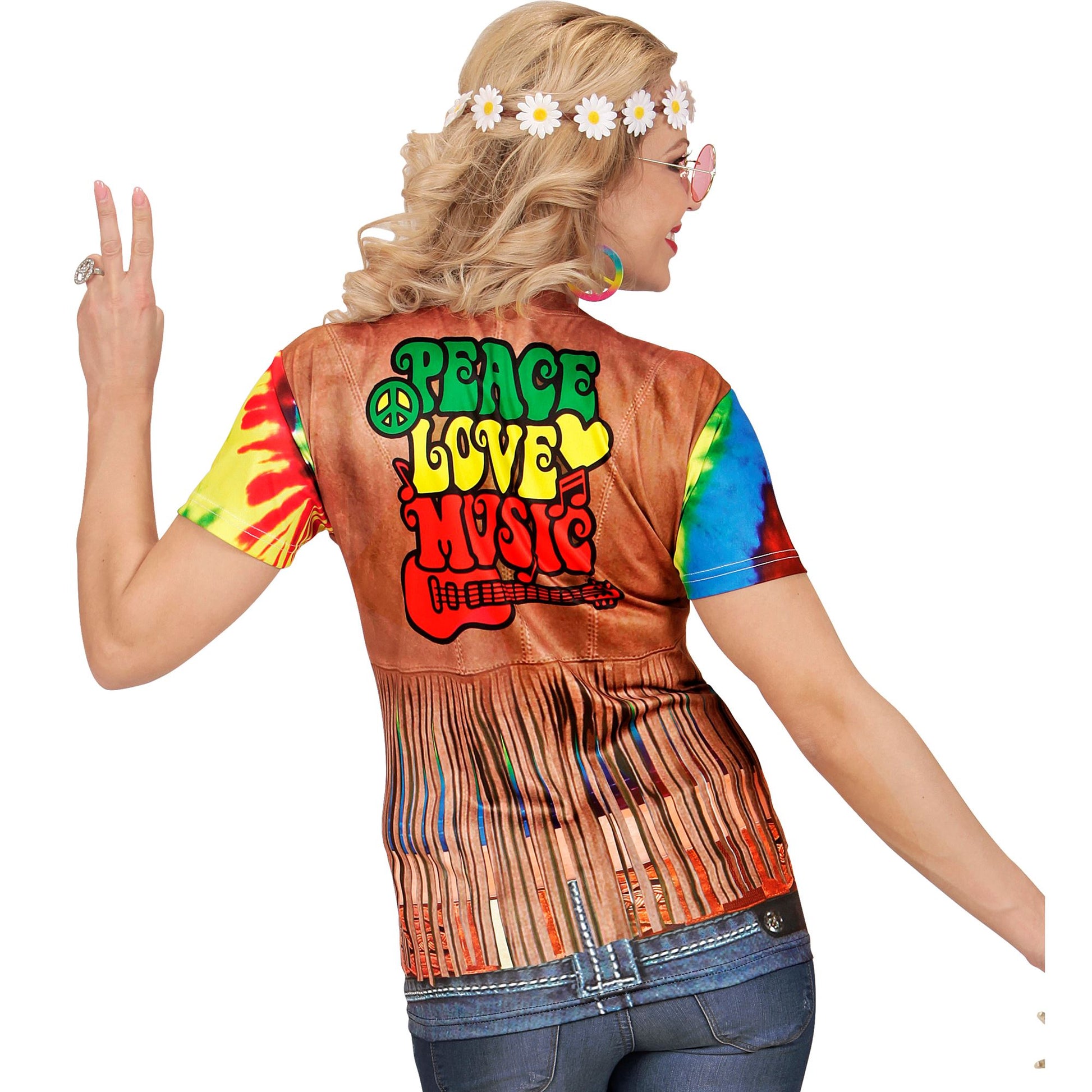 "HIPPIE" (in Fotosublimation bedrucktes T-Shirt) – Ansicht 3